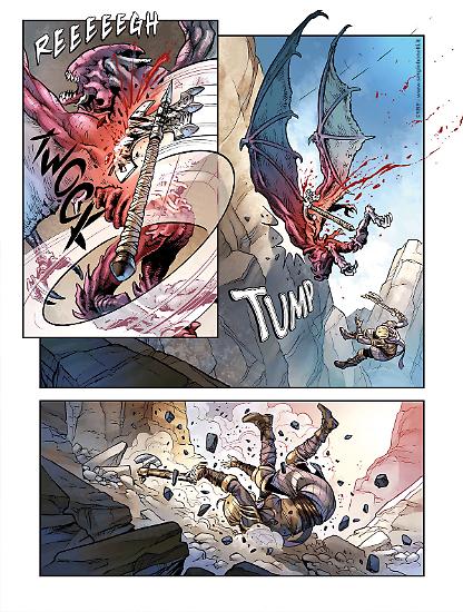 Una tavola dallo Speciale Dragonero 16. Disegni di Antonella Platano, colori di Alessandra Baccaglini e Martina Saviane.