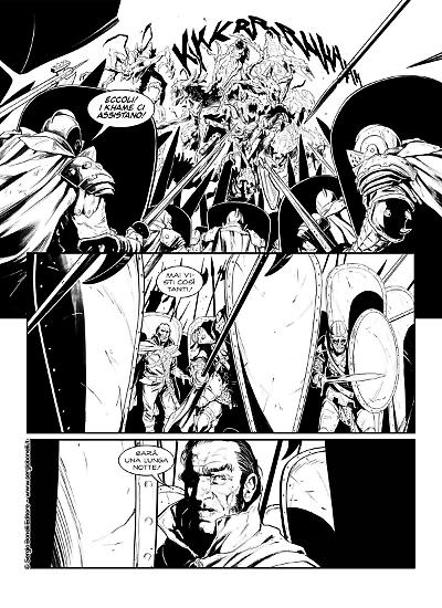 Una tavola di Matteo Gennai da "Lo scettro spezzato", Dragonero Mondo Oscuro 42. Testi di Stefano Vietti.