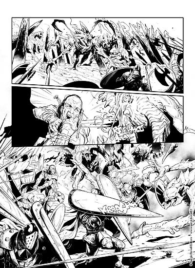 Una tavola di Matteo Gennai da "Lo scettro spezzato", Dragonero Mondo Oscuro 42. Testi di Stefano Vietti.