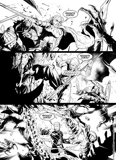 Una tavola di Matteo Gennai da "Lo scettro spezzato", Dragonero Mondo Oscuro 42. Testi di Stefano Vietti.