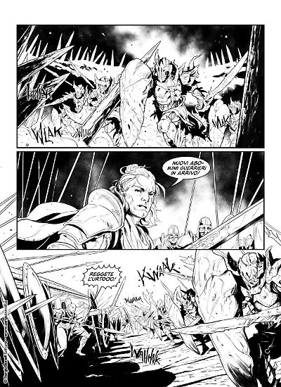 Una tavola di Matteo Gennai da "Lo scettro spezzato", Dragonero Mondo Oscuro 42. Testi di Stefano Vietti.