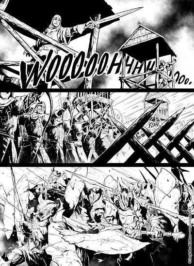 Una tavola di Matteo Gennai da "Lo scettro spezzato", Dragonero Mondo Oscuro 42. Testi di Stefano Vietti.