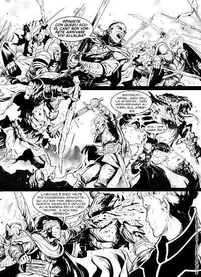 Una tavola di Matteo Gennai da "Lo scettro spezzato", Dragonero Mondo Oscuro 42. Testi di Stefano Vietti.