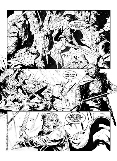 Una tavola di Matteo Gennai da "Lo scettro spezzato", Dragonero Mondo Oscuro 42. Testi di Stefano Vietti.