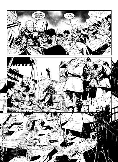 Una tavola di Matteo Gennai da "Lo scettro spezzato", Dragonero Mondo Oscuro 42. Testi di Stefano Vietti.