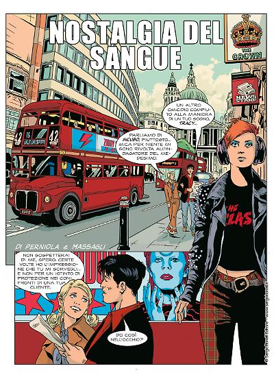 Una tavola di Paolo Massagli da "Nostalgia del Sangue", Dylan Dog Color Fest 54. Testi di Mirko Perniola.