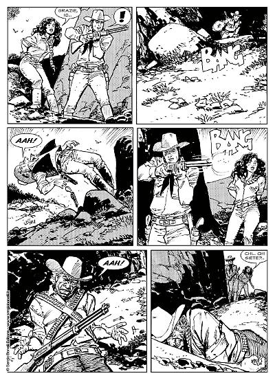 Una tavola di Horacio Altuna da "Tex. Inferno a Red Junction".