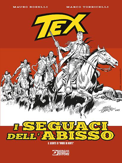La copertina di Marco Torricelli per l'edizione regolare di "Tex. I seguaci dell'abisso".