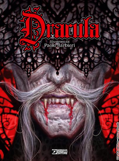 La copertina dell'edizione regolare di "Dracula illustrato da Paolo Barbieri".