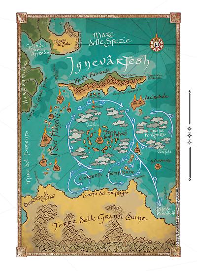 Una pagina del secondo Atlante di Dragonero.