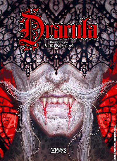 La copertina dell'edizione regolare di "Dracula illustrato da Paolo Barbieri".