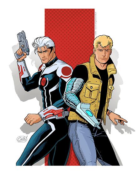 Nathan Never e Martin Mystère - illustrazione di Sergio Giardo.