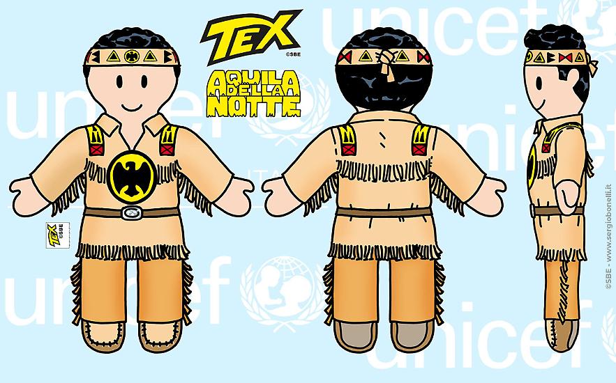 Disegno preparatorio per la Pigotta di Tex Aquila della Notte.