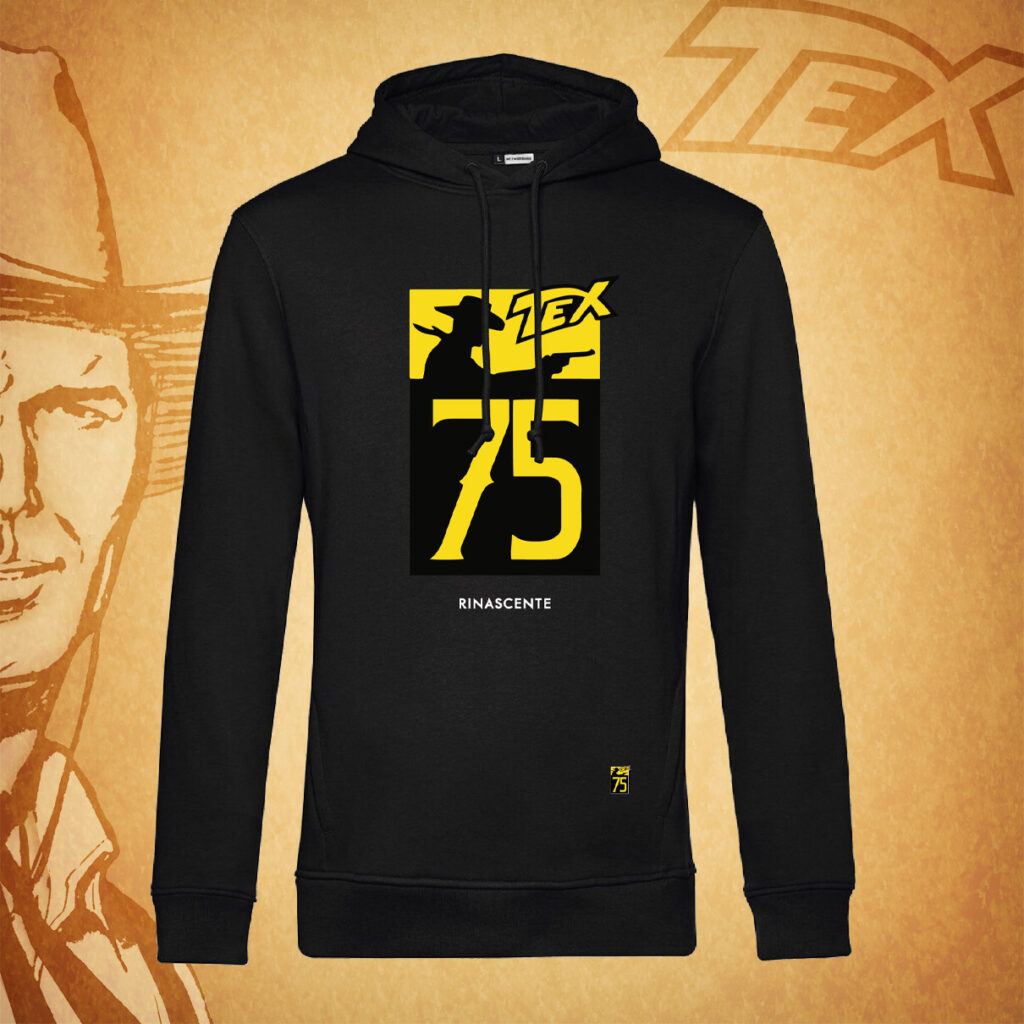 Felpa con cappuccio Tex 75 – Nero