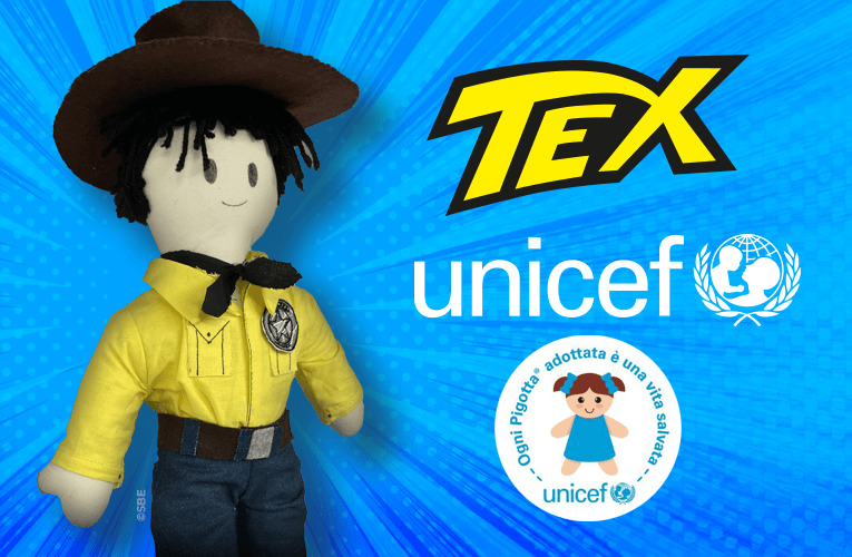 Sergio Bonelli e UNICEF con la Pigotta di Tex!