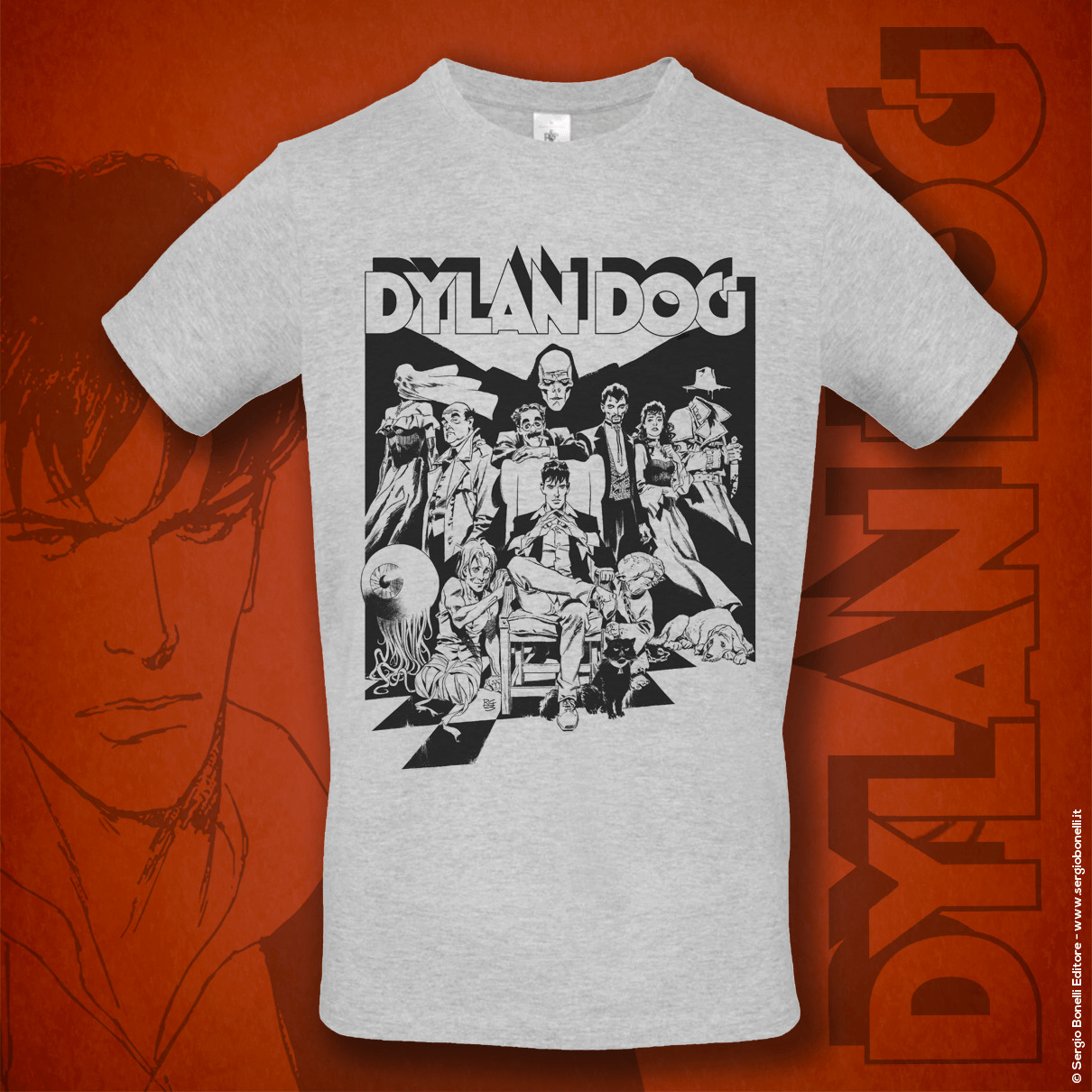 T-shirt Dylan Dog Nuovo frontespizio – Grigio