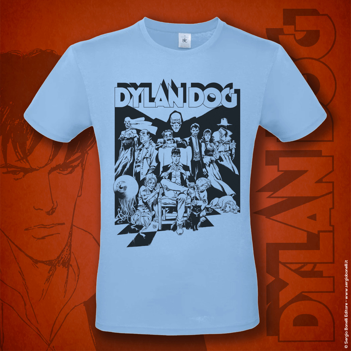 T-shirt Dylan Dog Nuovo frontespizio – Celeste