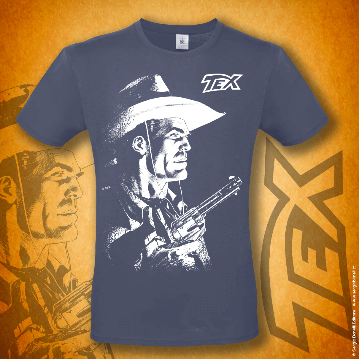 T-shirt Tex profilo – Blu Denim