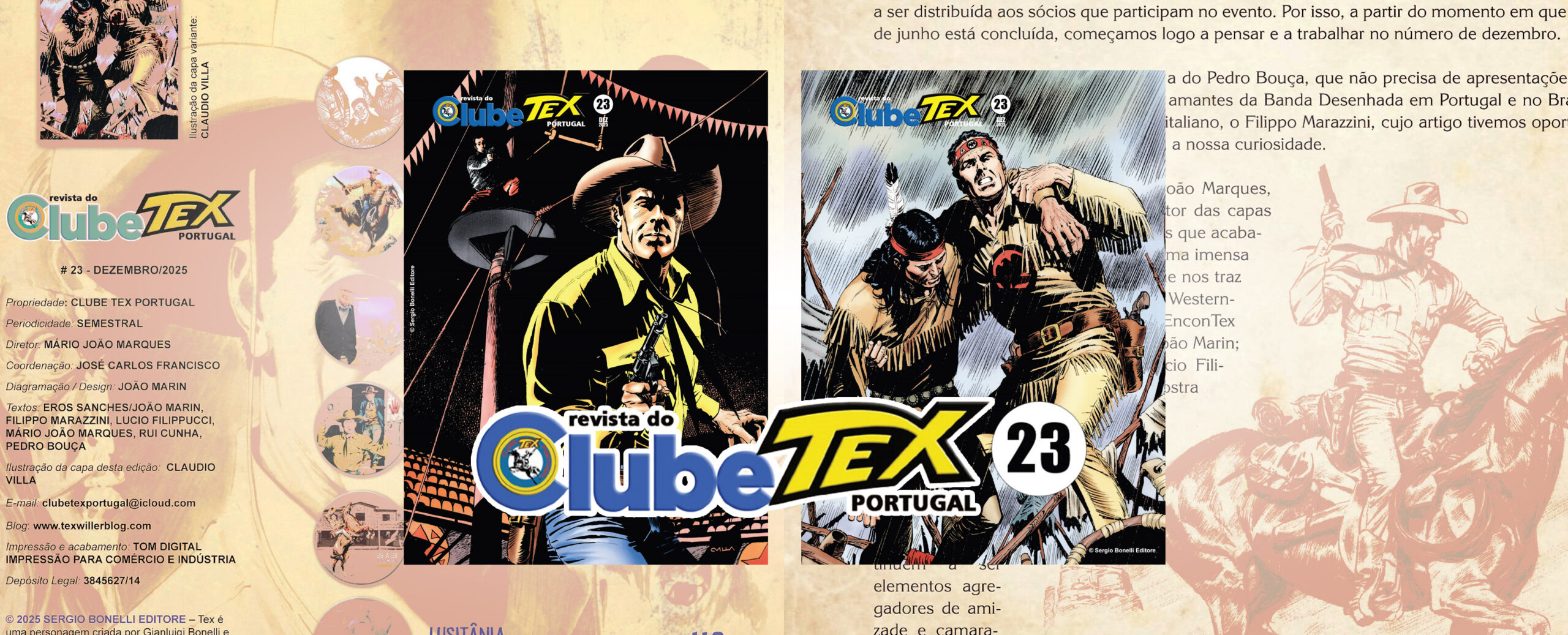 Le copertine di Villa per il Tex Club Portogallo